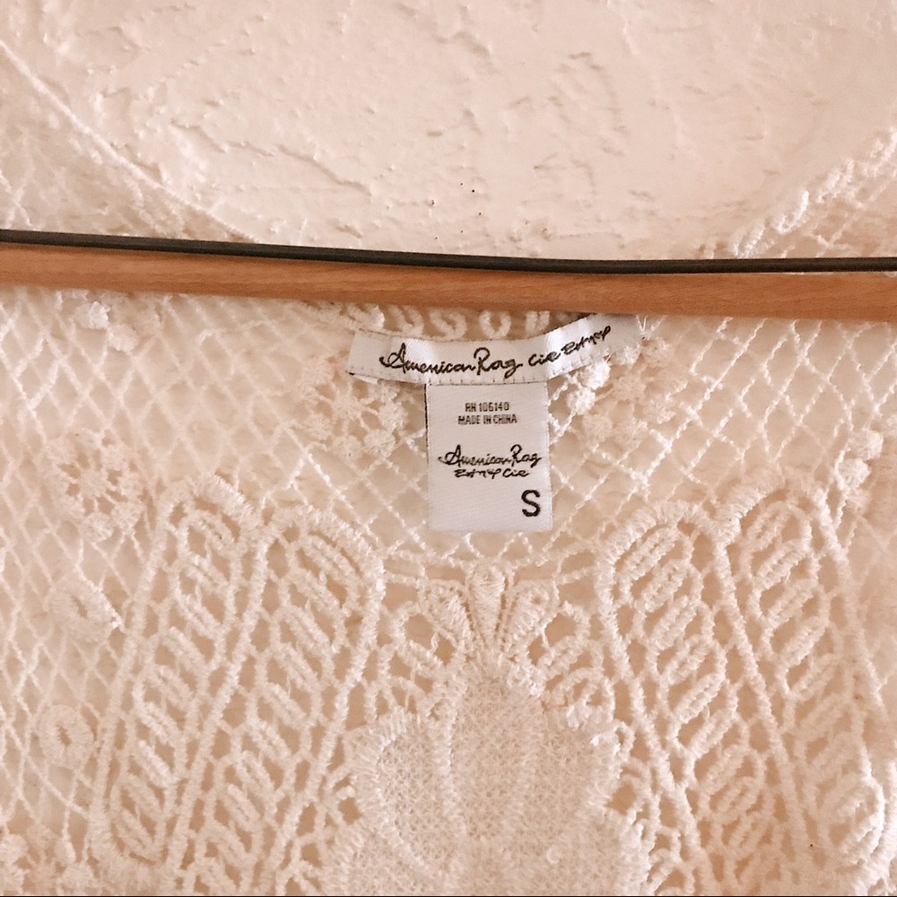 American Rag Cie long vest coverup off white - Picture 4 of 5